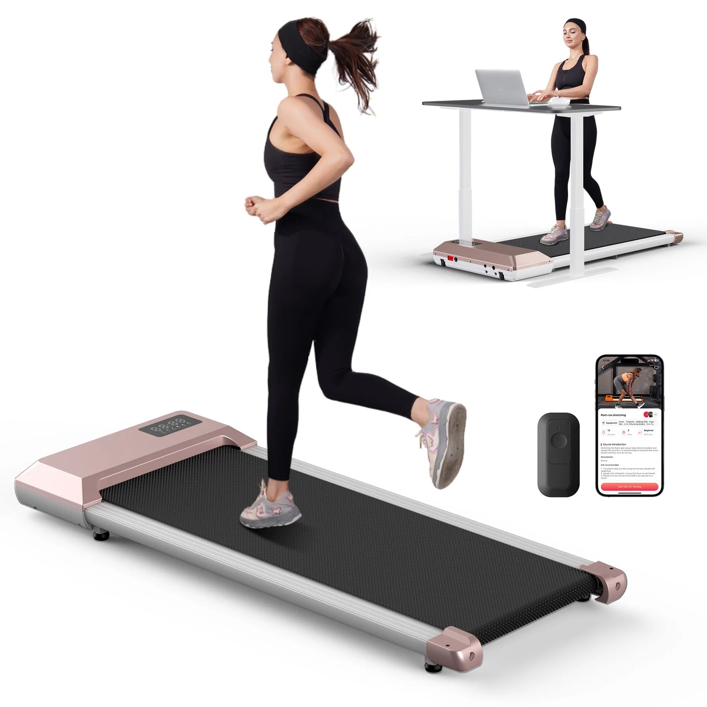 Superun 2-in-1 Home Walking Pad Treadmill - 2.5 HP Compact Home Cardio