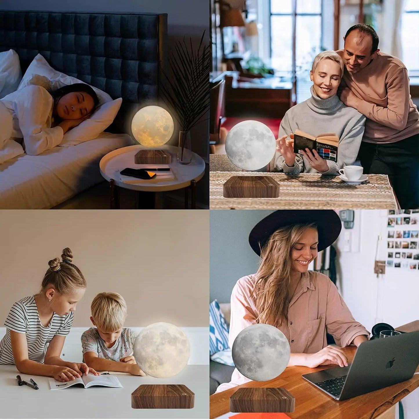 Mexllex Magnetic Floating Moon Lamp 3 Color Temp Gift