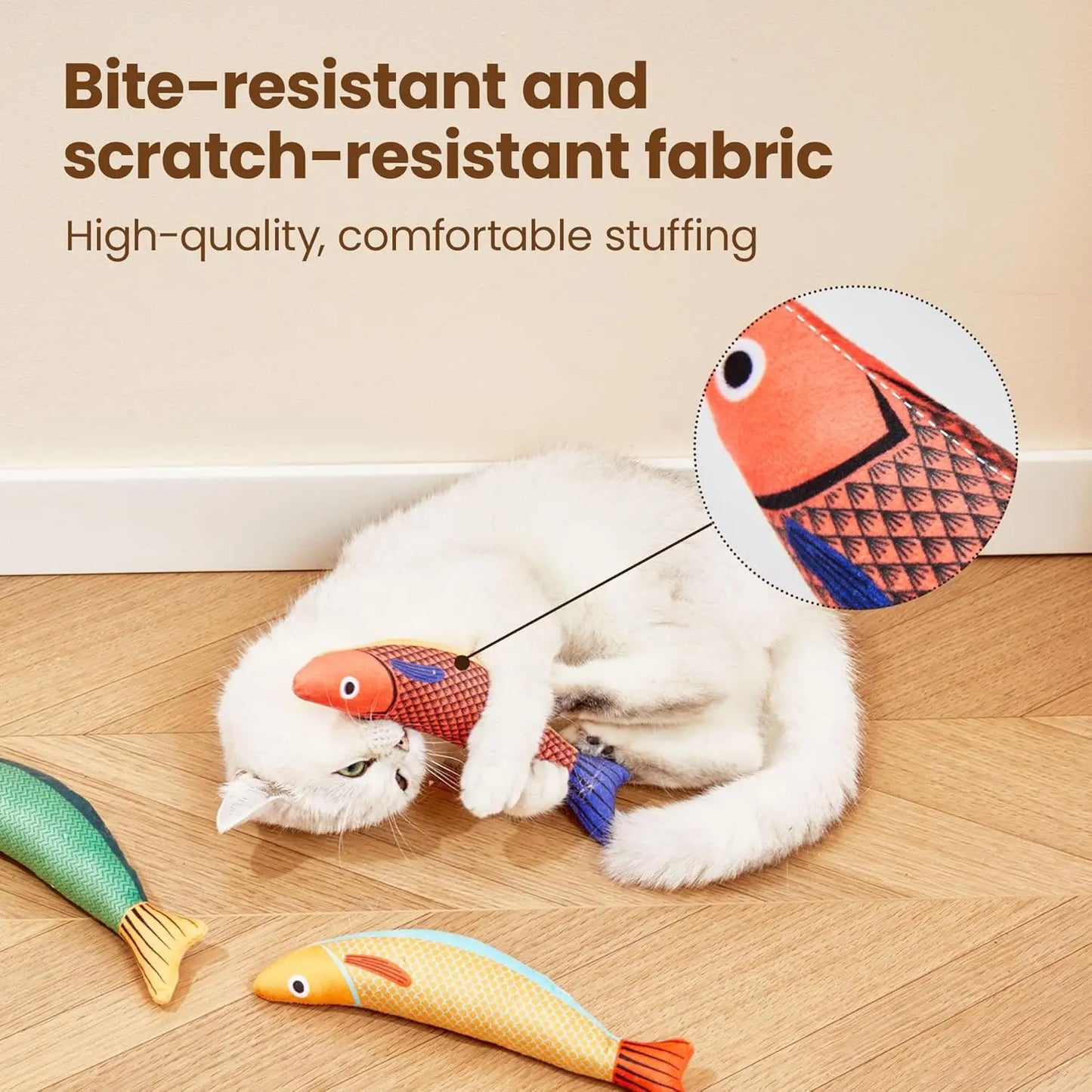 Saury Fish Cat Toys Pack With Catnip Crinkle Sound