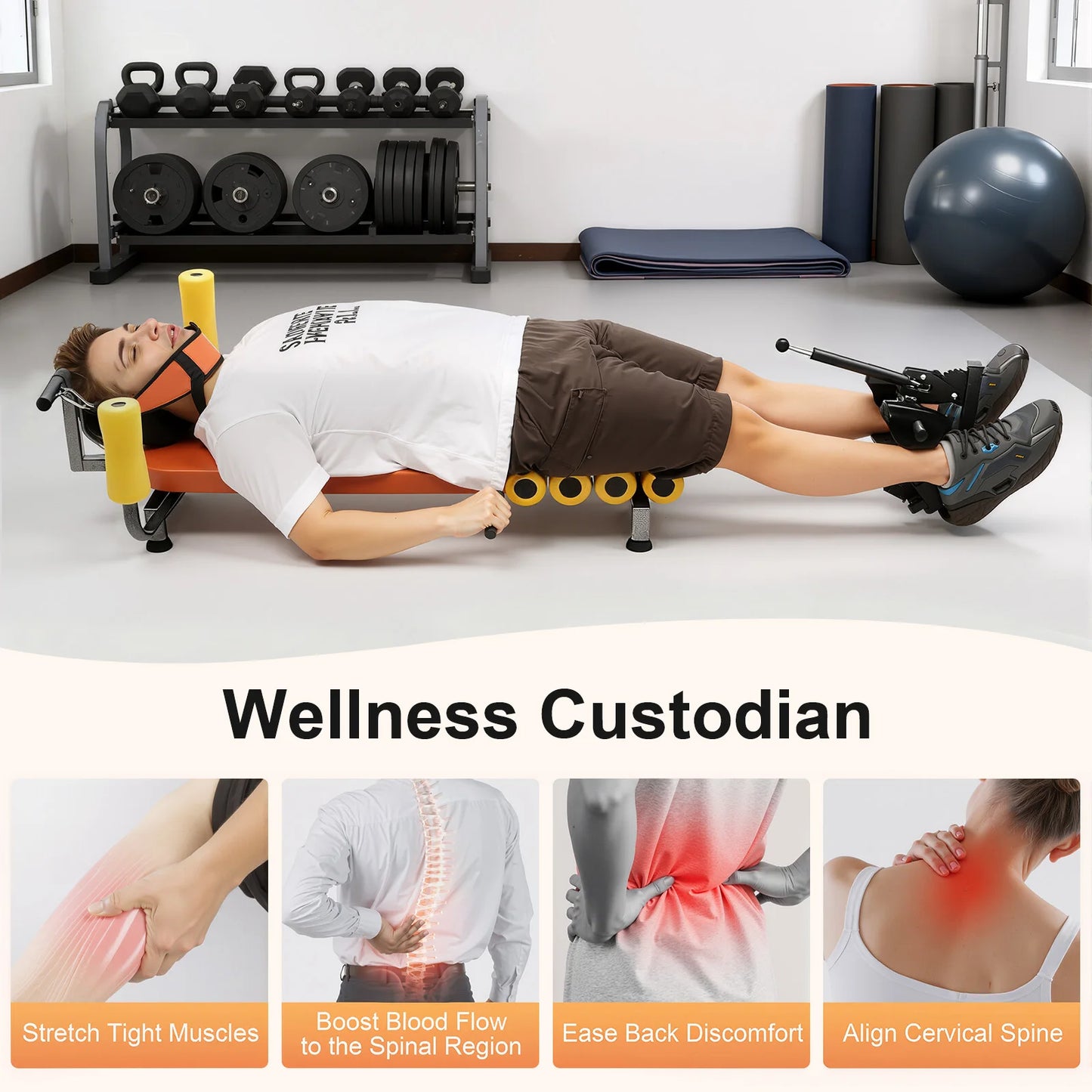 Adjustable Back Stretch Bench For Neck Pain Relief And Spinal Decompression
