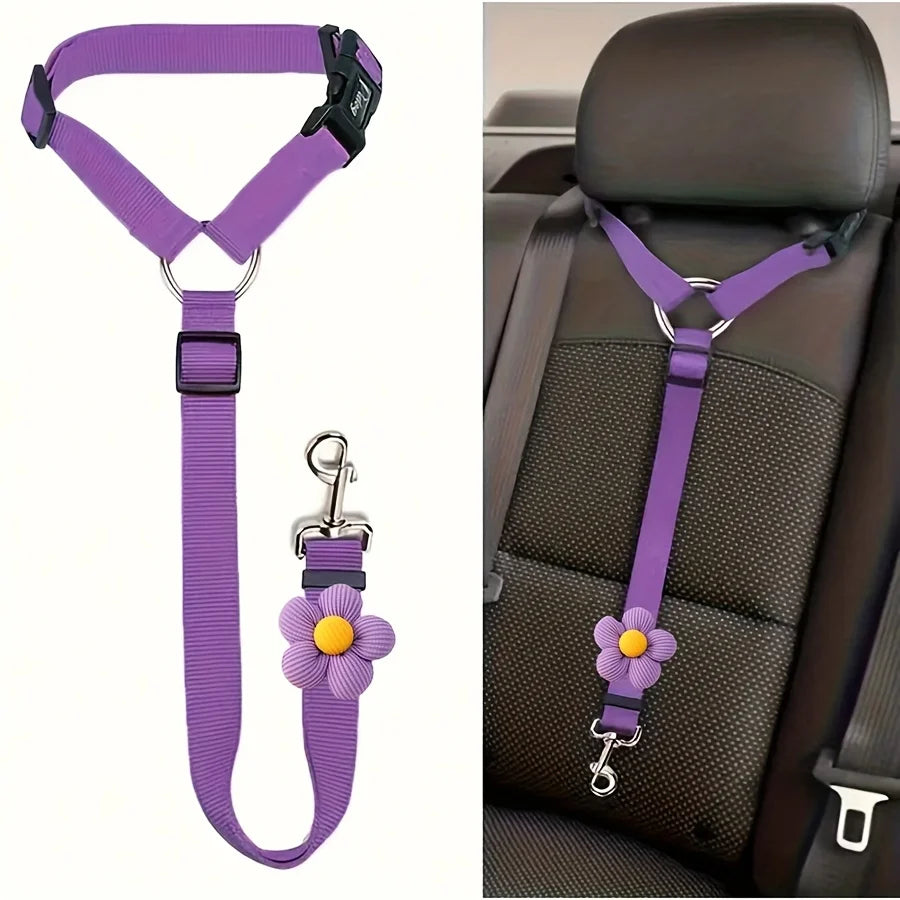 Dog Seat Belt For Vehicle Safety Tether, Car Harness Leash