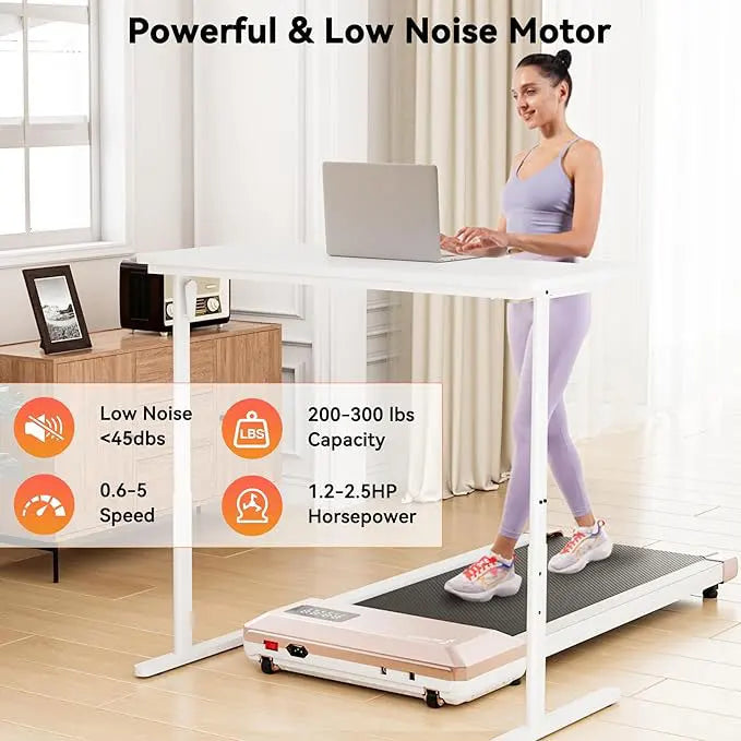 Superun 2-in-1 Home Walking Pad Treadmill - 1.5 HP Compact Home Cardio