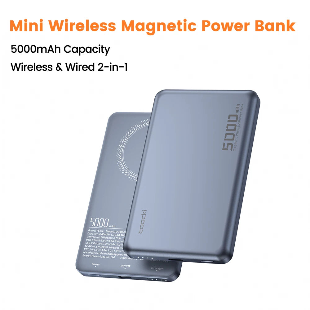 Toocki MagSafe PowerBank 5000mAh 20W Wireless Charger For iPhone 13 14 15 16 17
