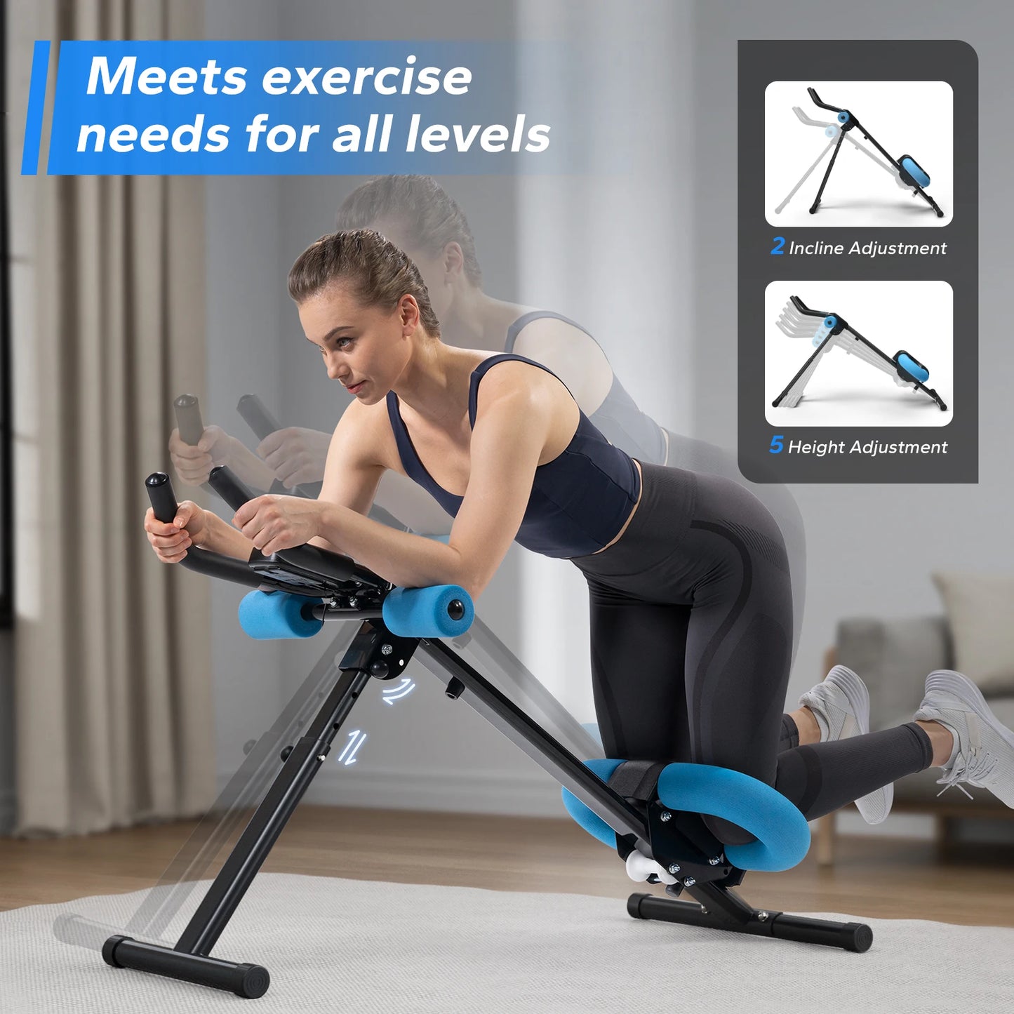 MERACH Ab Machine 2314 Foldable Core Trainer With Knee Protection For Home Gym