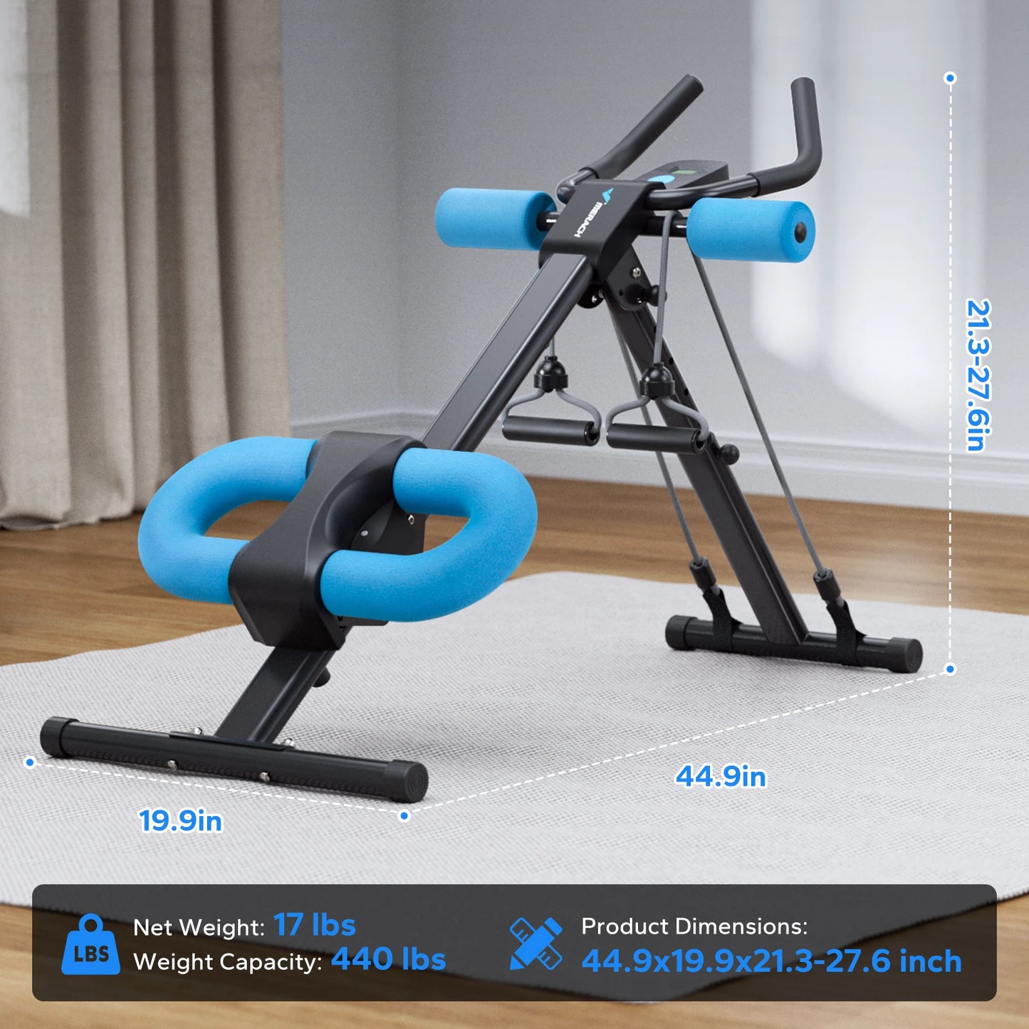 MERACH Ab Machine 2314 Foldable Core Trainer With Knee Protection For Home Gym