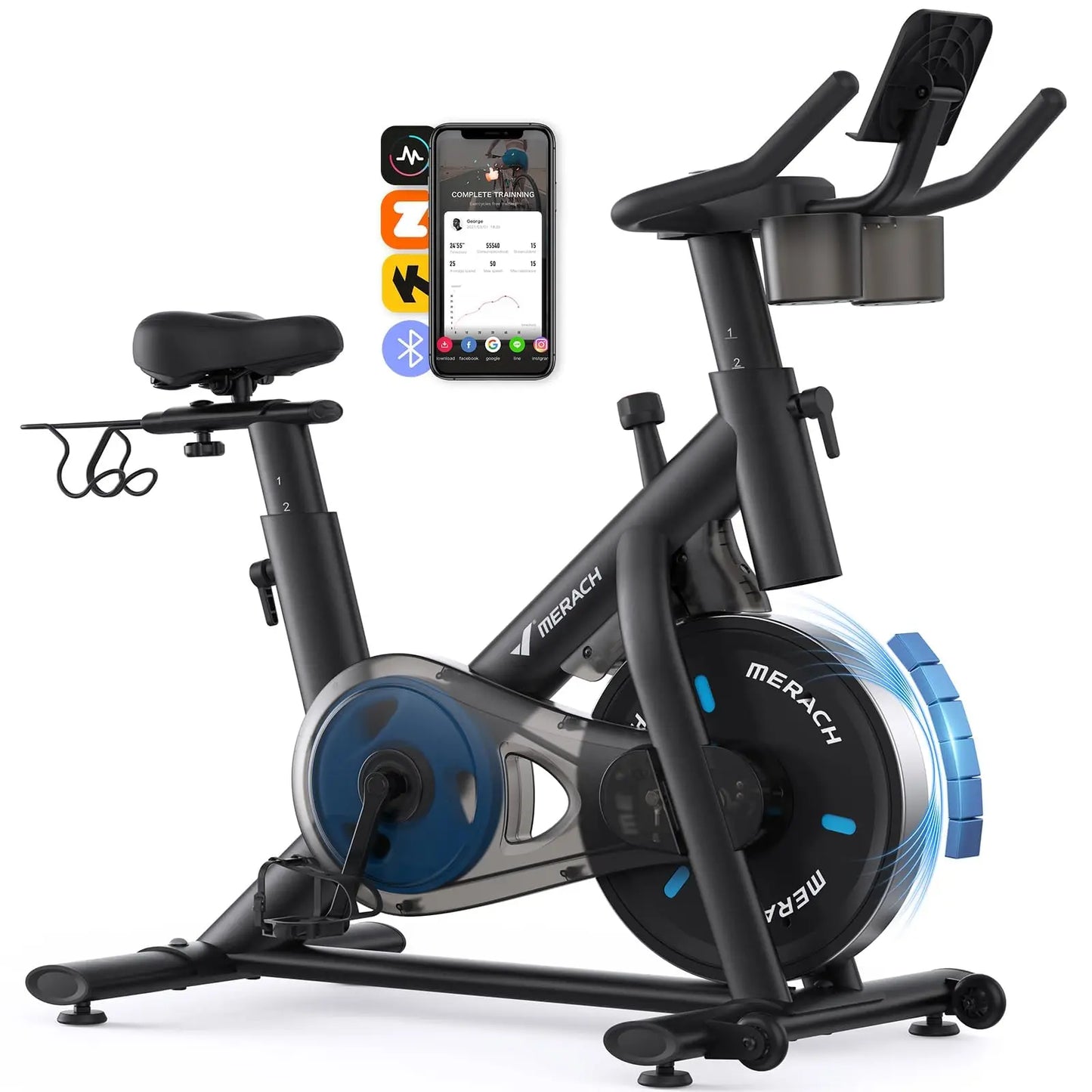 MERACH Magnetic Exercise - Quiet Indoor Cycling Bike with APP