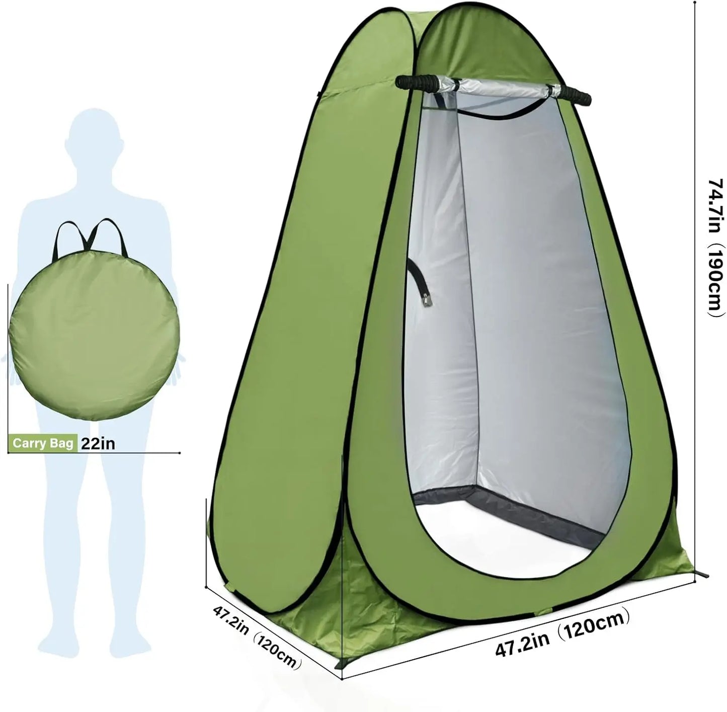 Blue Two Person Pop Up Privacy Shower Tent For Outdoor Camping