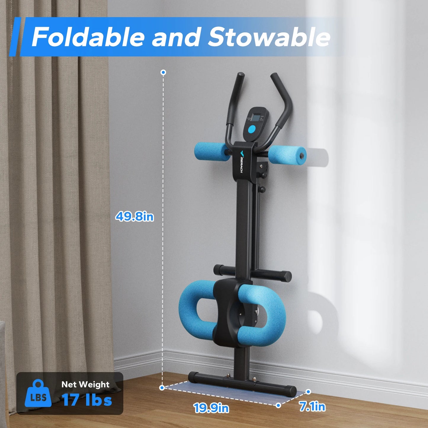 MERACH Ab Machine 2314 Foldable Core Trainer With Knee Protection For Home Gym