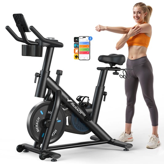 MERACH Magnetic Exercise - Quiet Indoor Cycling Bike with APP
