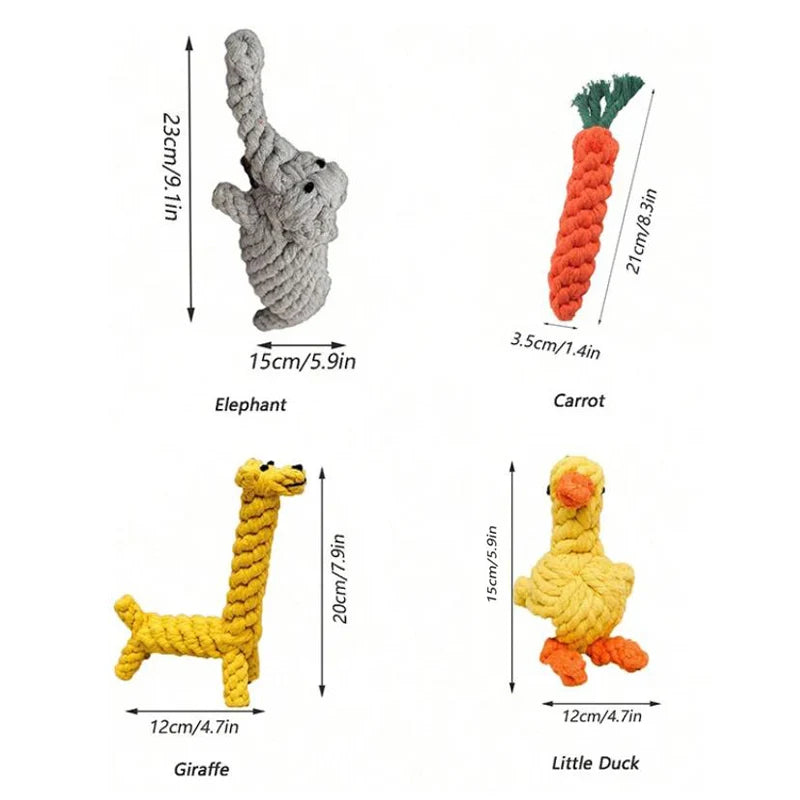 Hand-Woven Cotton Rope Dog Toy For Small And Medium Dogs
