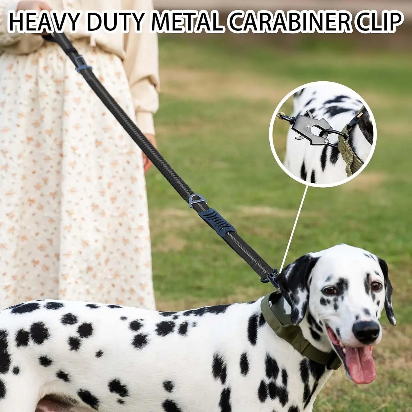 Reflective Shock Absorbing Tactical Dog Leash for Large Dogs