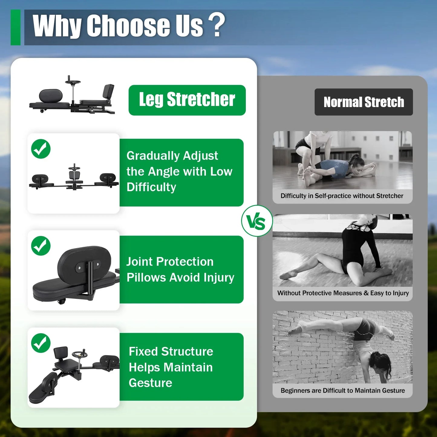 Leg Stretcher 3 Bar Leg Spreader Heavy Duty For Athletes And Flexibility