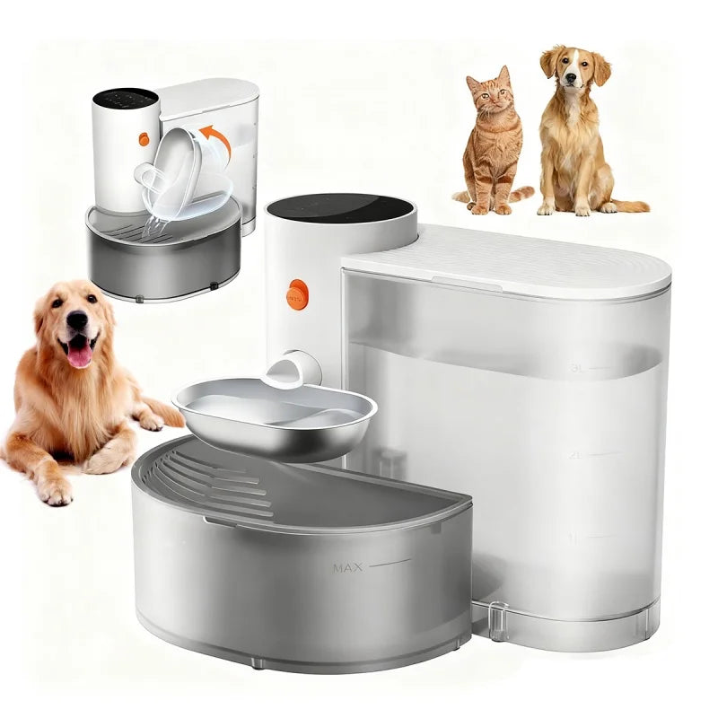 Booteely Stainless Steel Pet Water Dispenser With Automatic Purification
