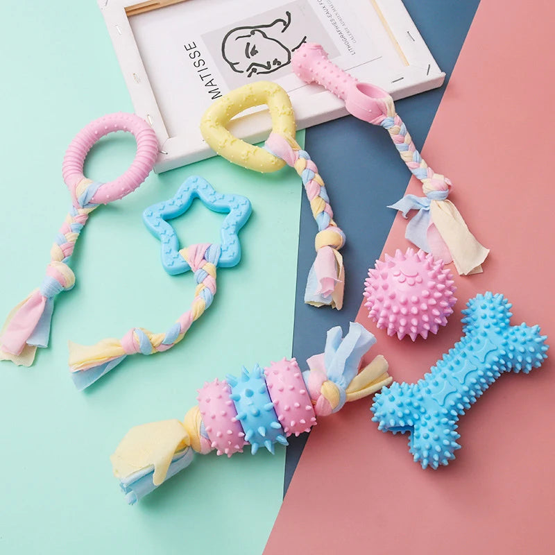 FEEUNM TPR Knot Chew Toys For Small Dogs Bite Resistant