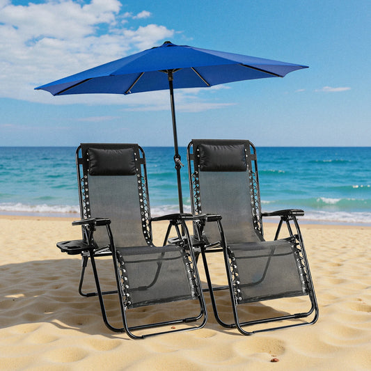 Relax & Recline Zero Gravity Lounge Chair with Cup Holder