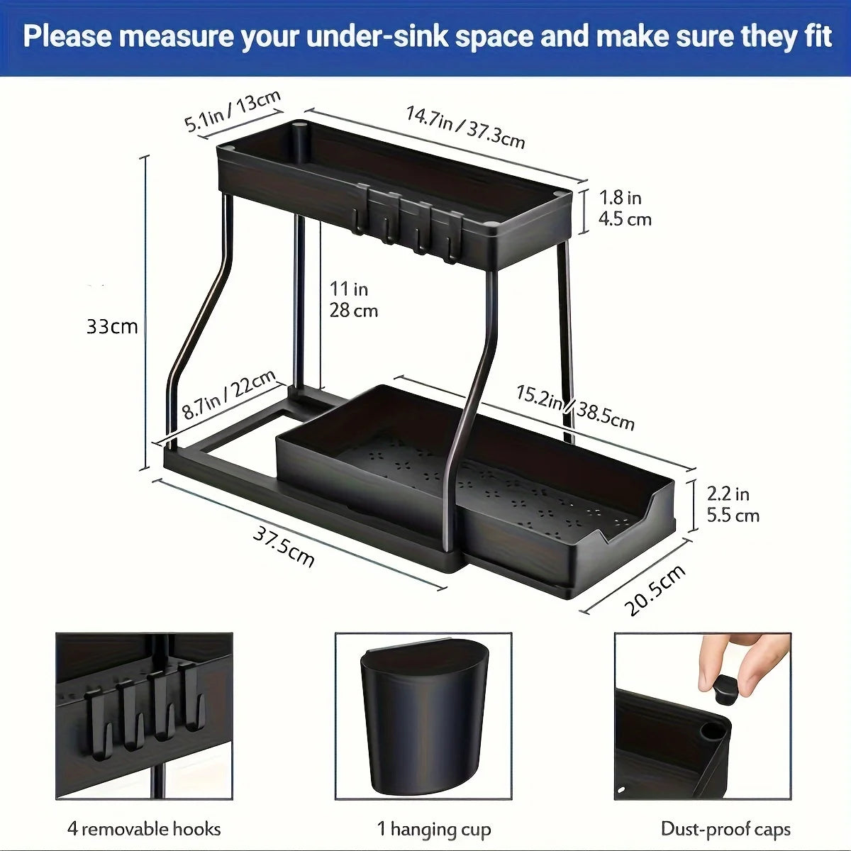 Make Space 2-Tier Pull-Out Under-Sink Organizer