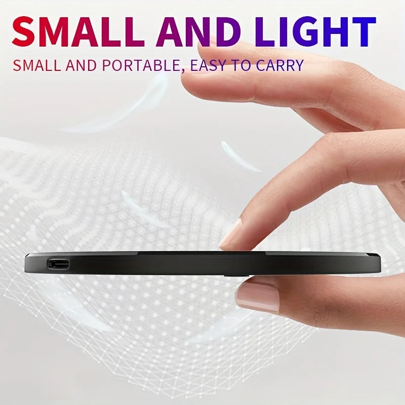 Wireless Charger Pad Stand Ultra Thin 10W Fast Charge For iPhone And Android