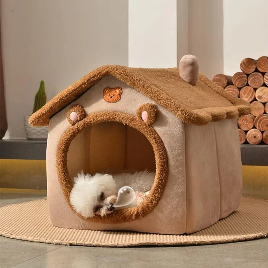Foldable Pet House With Removable Washable Cover Portable