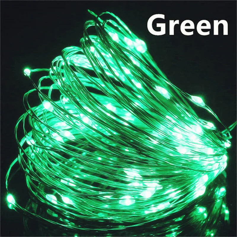USB Led Fairy Lights Copper Wire 20M 200LED Outdoor String For Christmas Decor