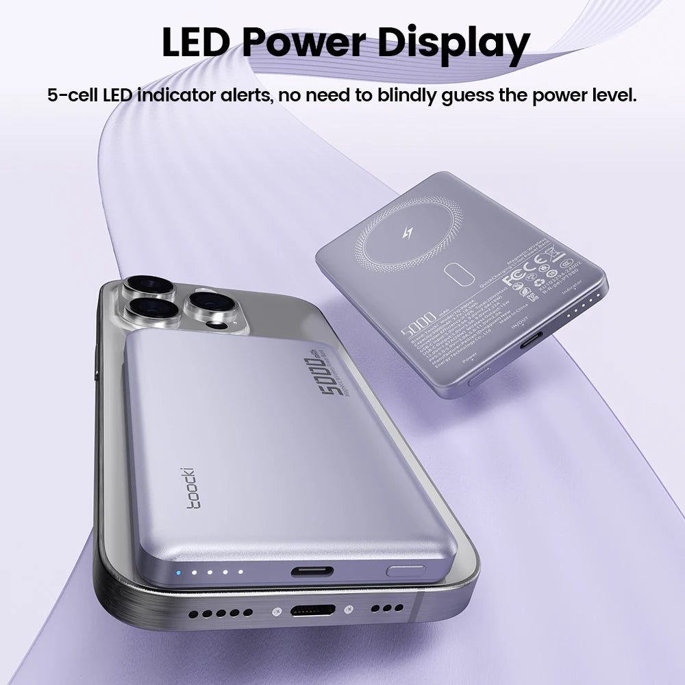 Toocki MagSafe PowerBank 5000mAh 20W Wireless Charger For iPhone 13 14 15 16 17
