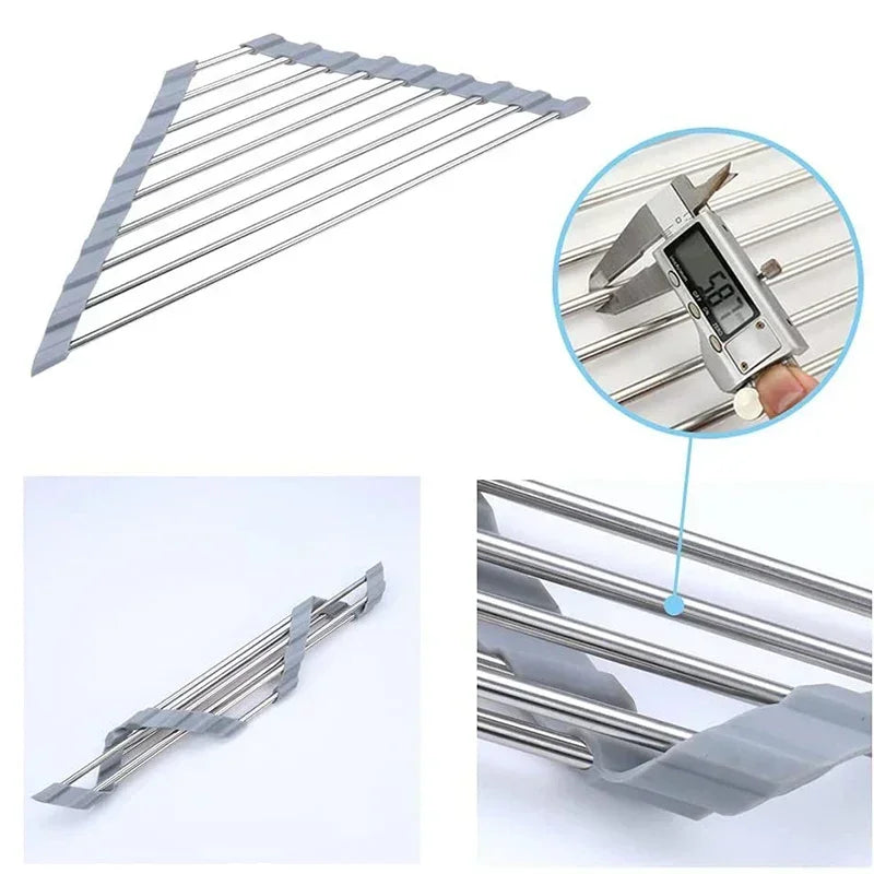 Foldable Triangle Over-the-Sink Dish Drying Rack
