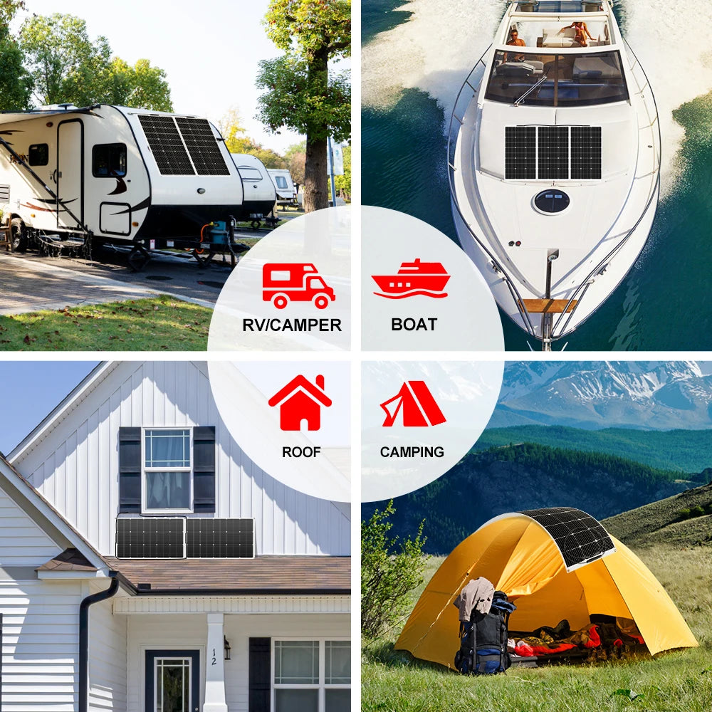 Go Off-Grid 100W Flexible Solar Panel for RV & Camping
