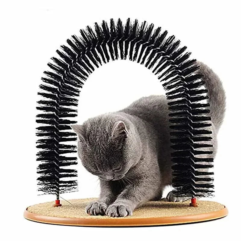 Cat Toy Arch Self Grooming Massage Brush With Scratching Pad