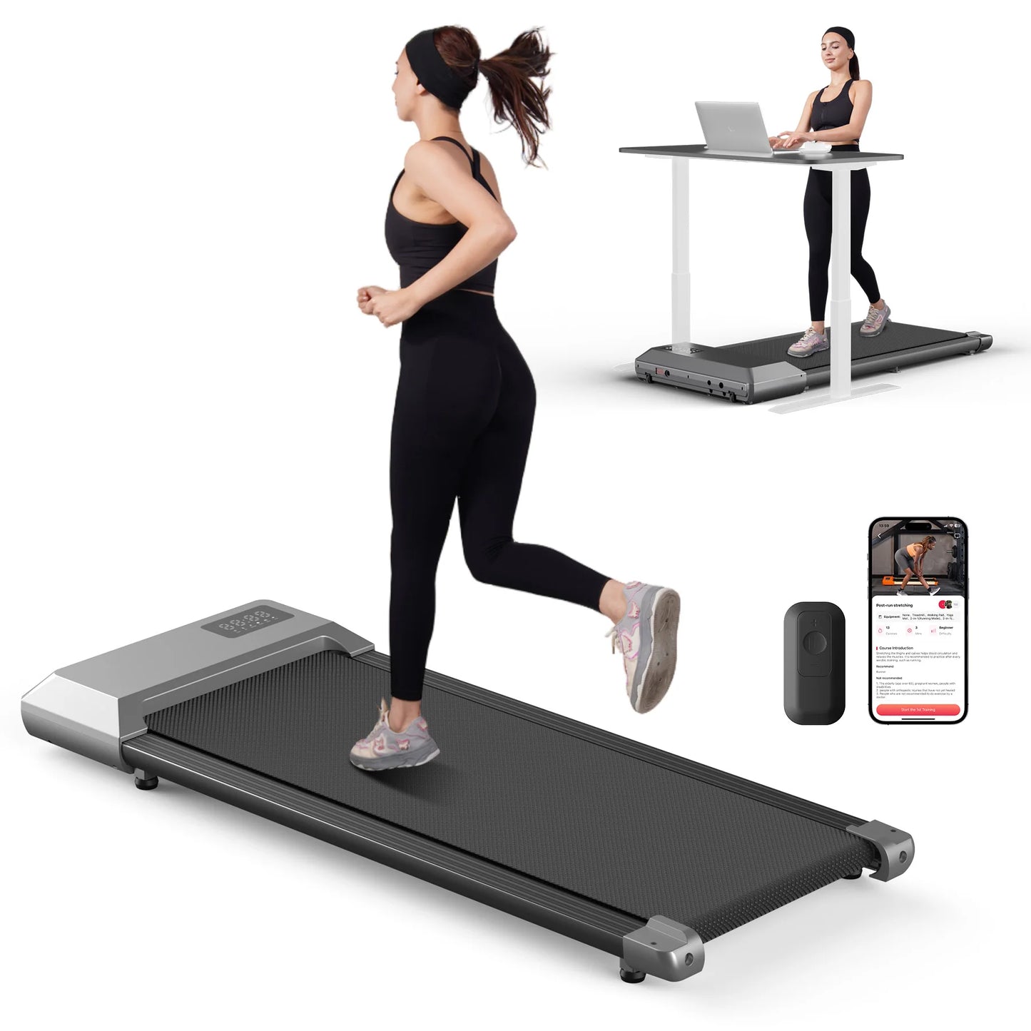 Superun 2-in-1 Home Walking Pad Treadmill - 2.5 HP Compact Home Cardio