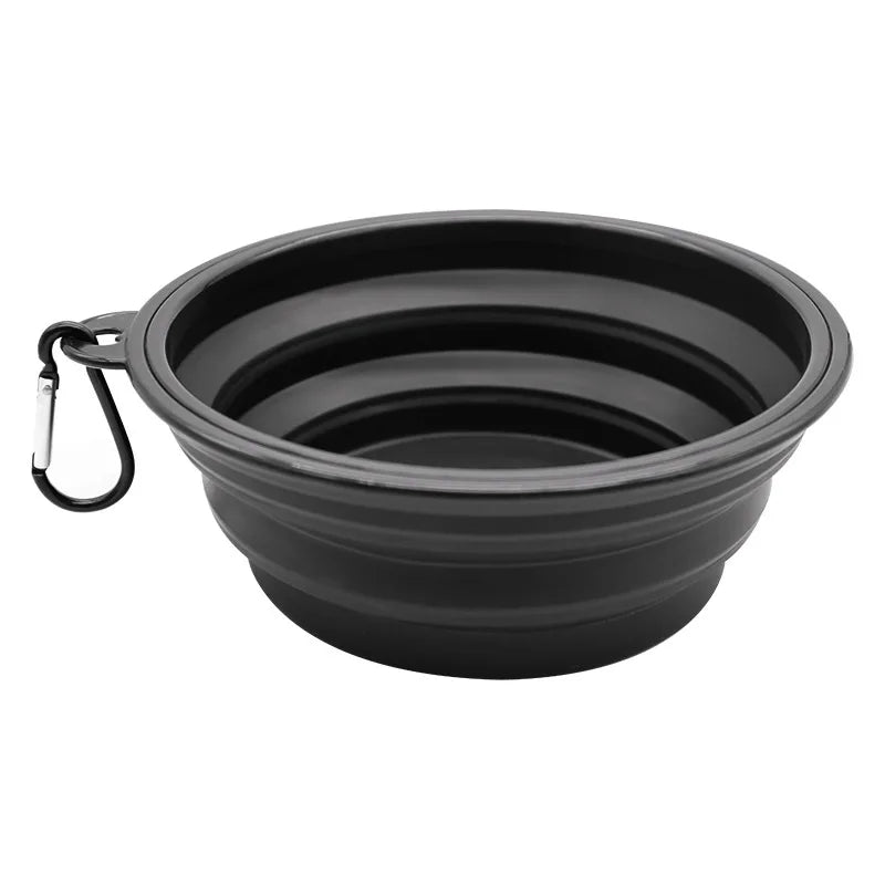Folding Portable Silicone Dog Feeder Bowl and 2-In-1 Pet Dispenser