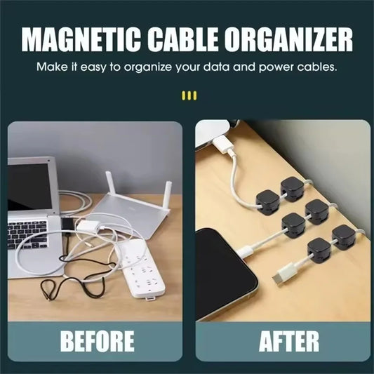6 Pack Magnetic Cable Clips Adhesive Cord Organizers For Home Office