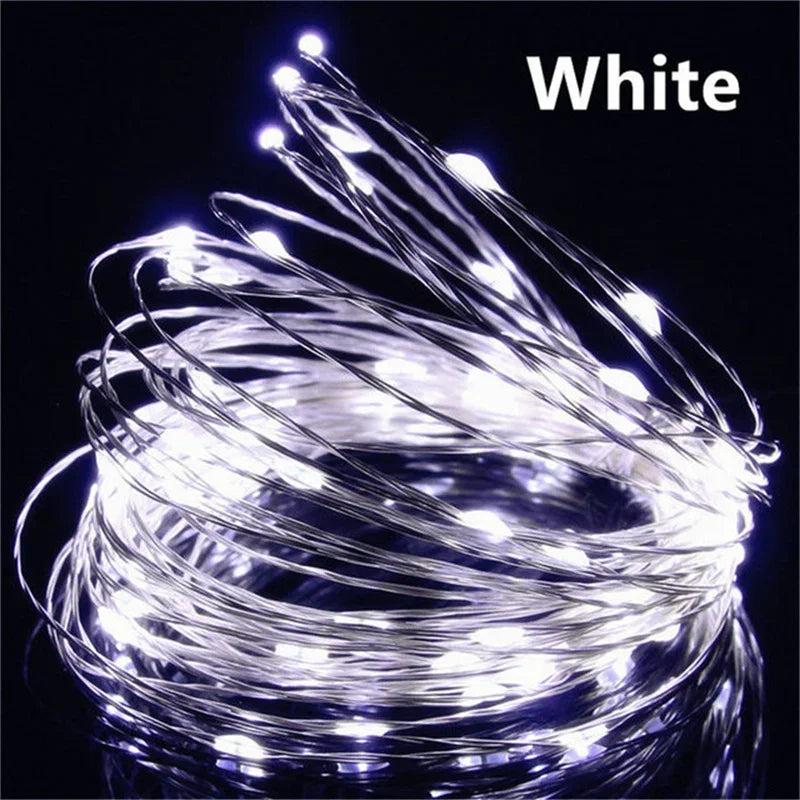 USB Led Fairy Lights Copper Wire 20M 200LED Outdoor String For Christmas Decor