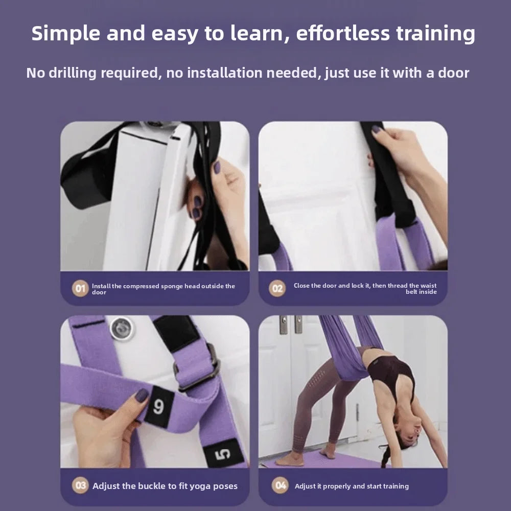 Adjustable Aerial Yoga Strap For Women Door Hanging Flexibility Training