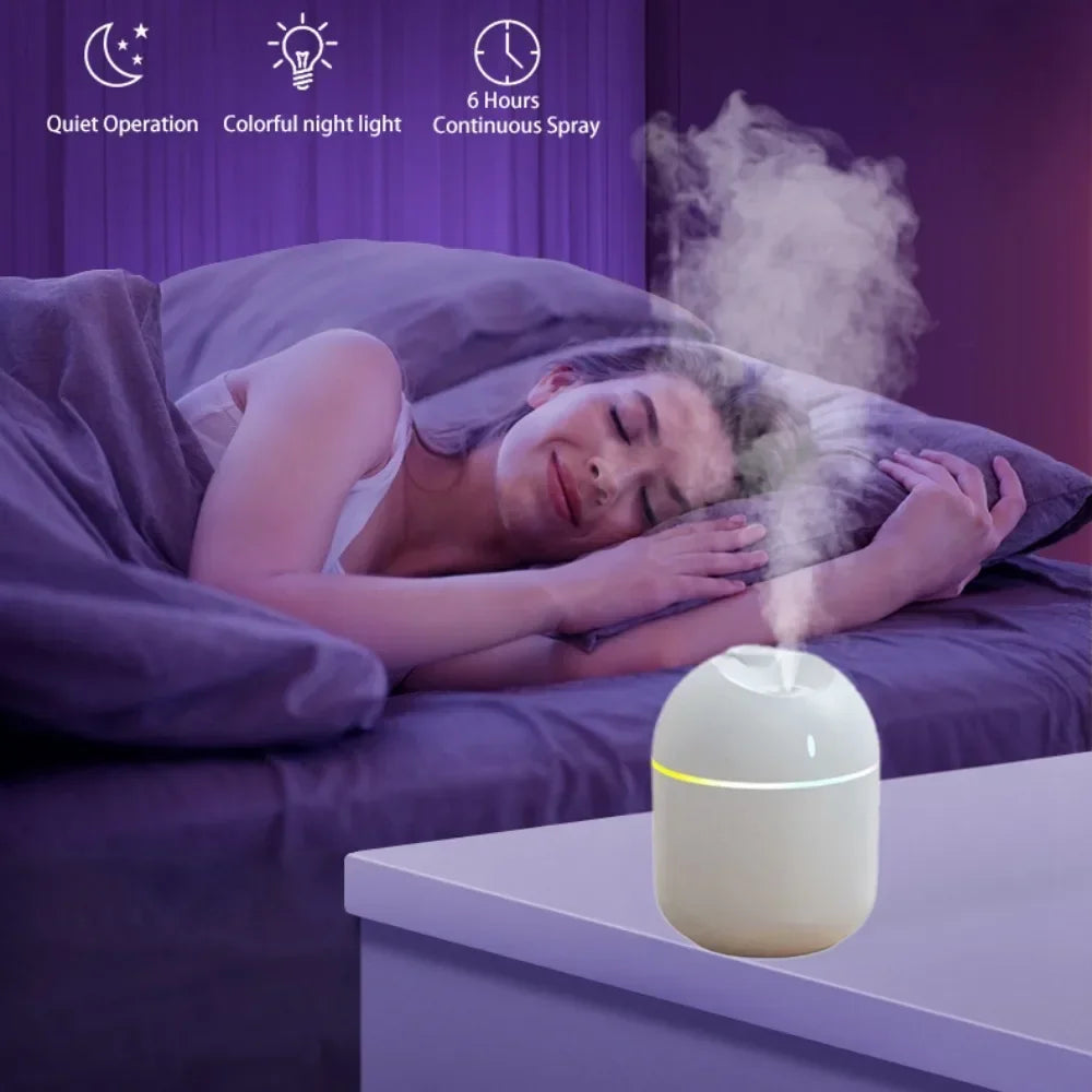 Air Humidifier USB Powered 270ML Aroma Diffuser Night Light Home Office