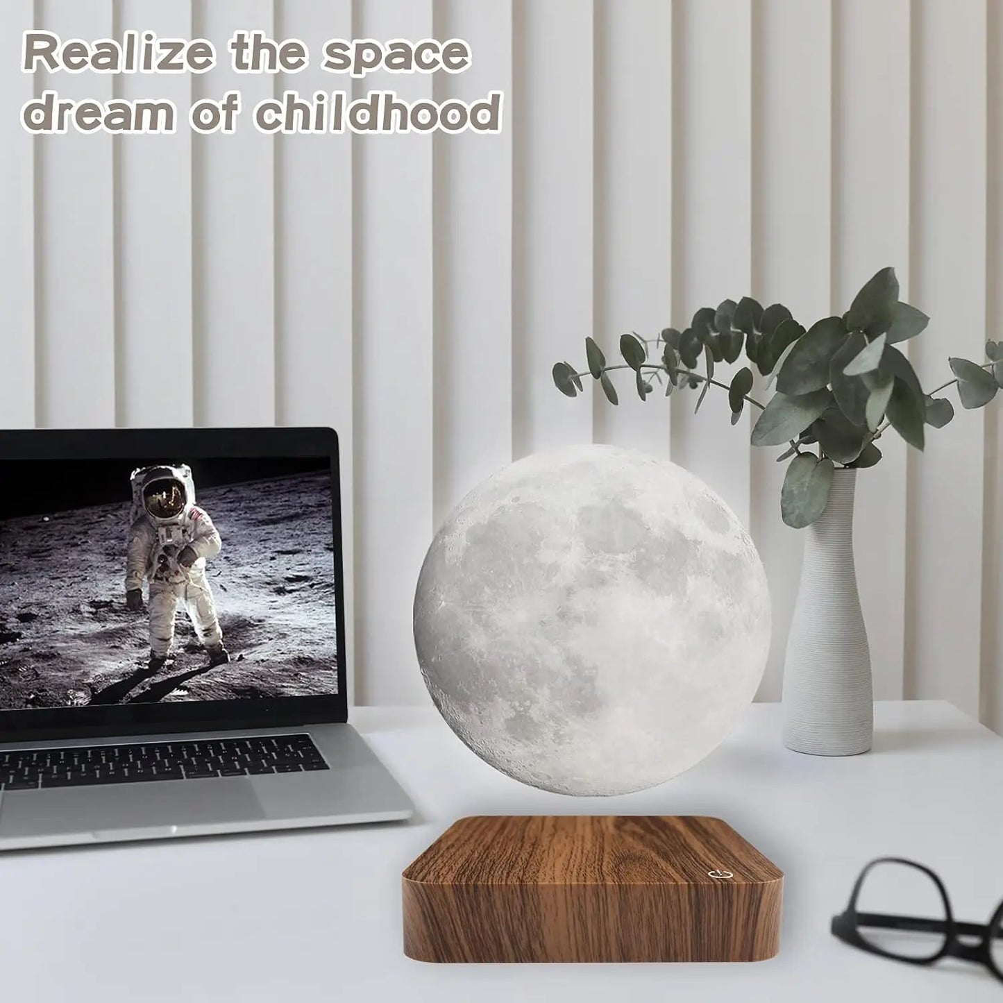 Mexllex Magnetic Floating Moon Lamp 3 Color Temp Gift