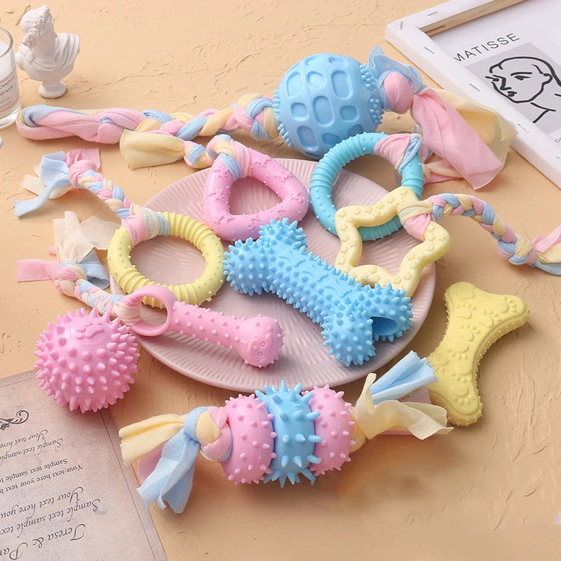FEEUNM TPR Knot Chew Toys For Small Dogs Bite Resistant