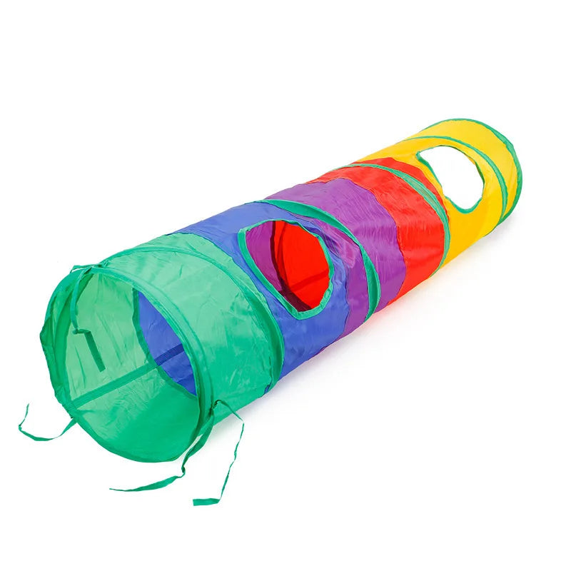 Foldable Cat Tunnel Toy For Indoor Play Breathable Fabric