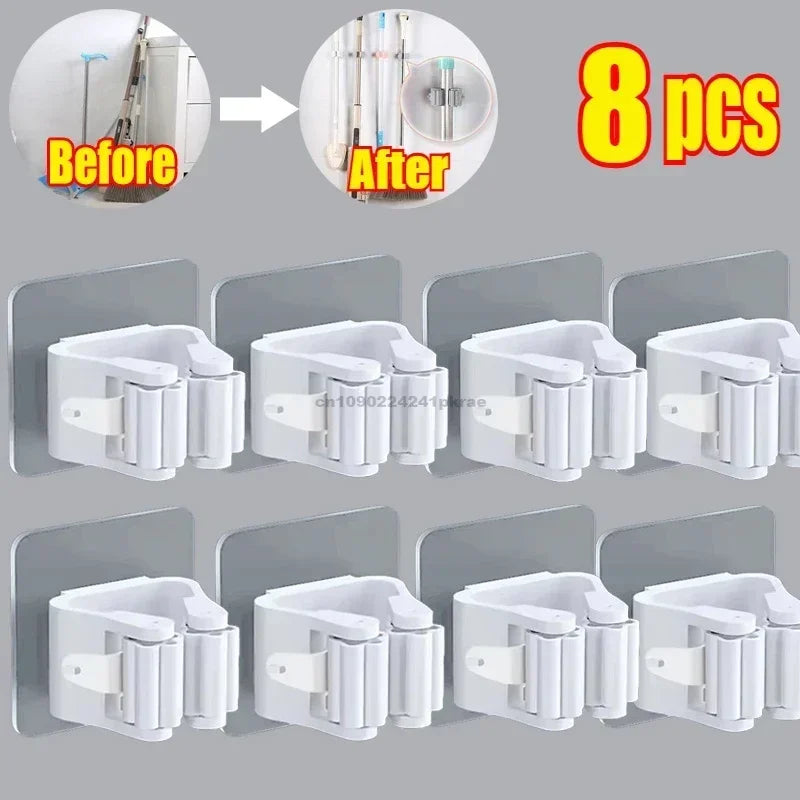 Get It Off the Floor Mop & Broom Wall Organizer – No-Drill Hold