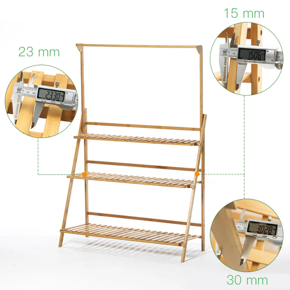 Create Your Green Corner 3-Tier Folding Bamboo Plant Stand
