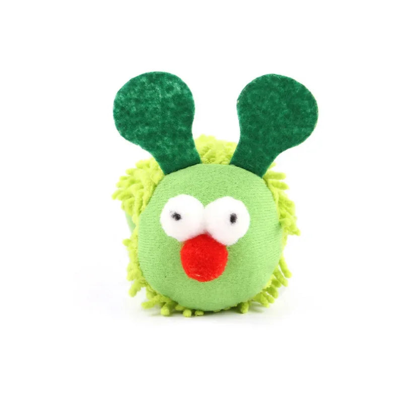 Caterpillar Cat Toy Plush Nylon Chew With Catnip And Silvervine
