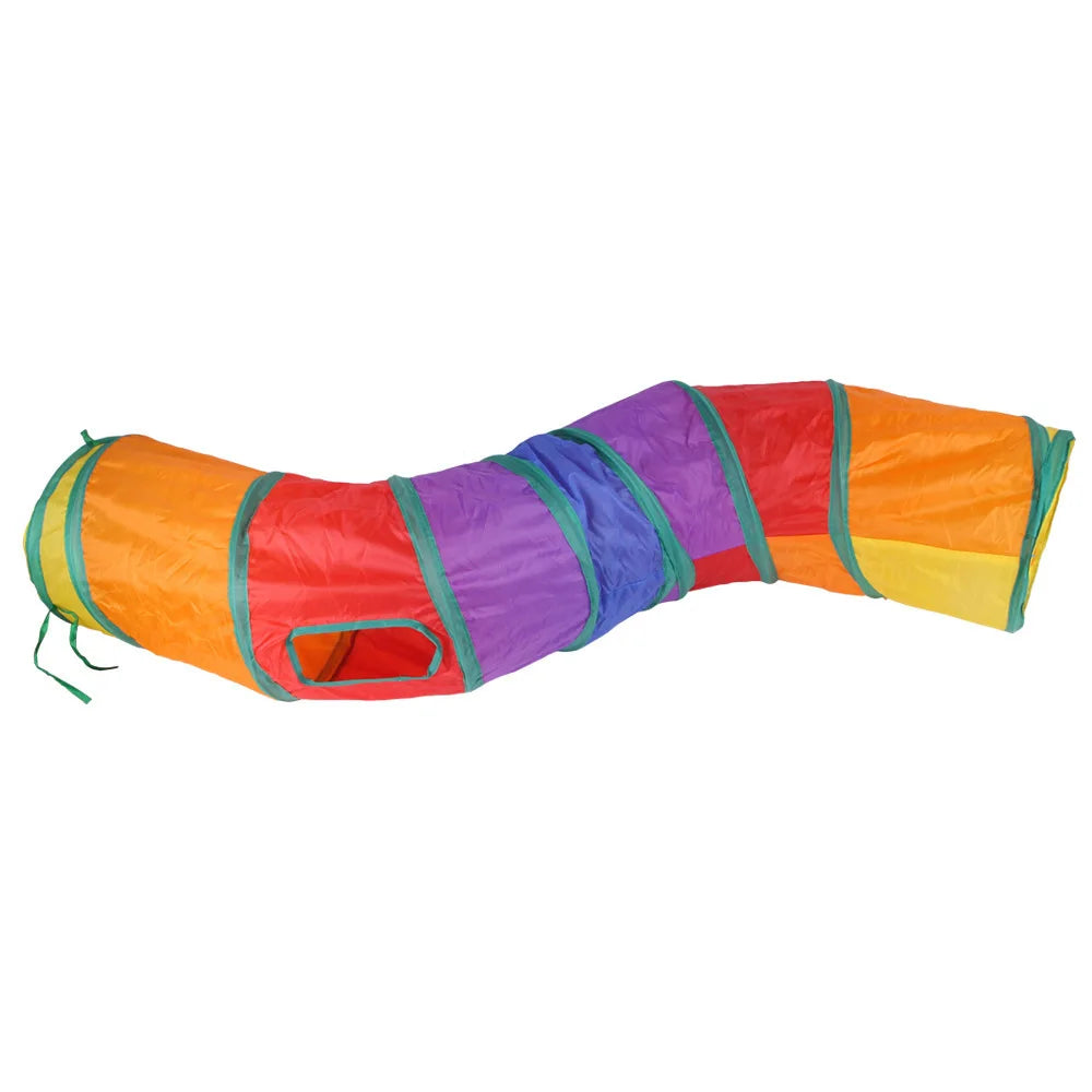 Foldable Cat Tunnel Toy For Indoor Play Breathable Fabric
