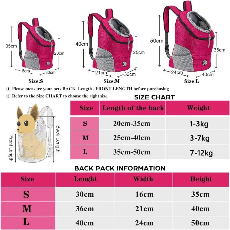 Nylon Double Shoulder Dog Carrier Backpack for Travel