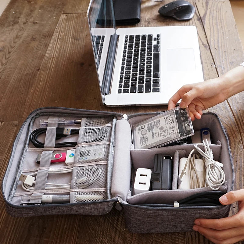 Travel Cable Storage Bag Portable Waterproof Tech Organizer For Travelers
