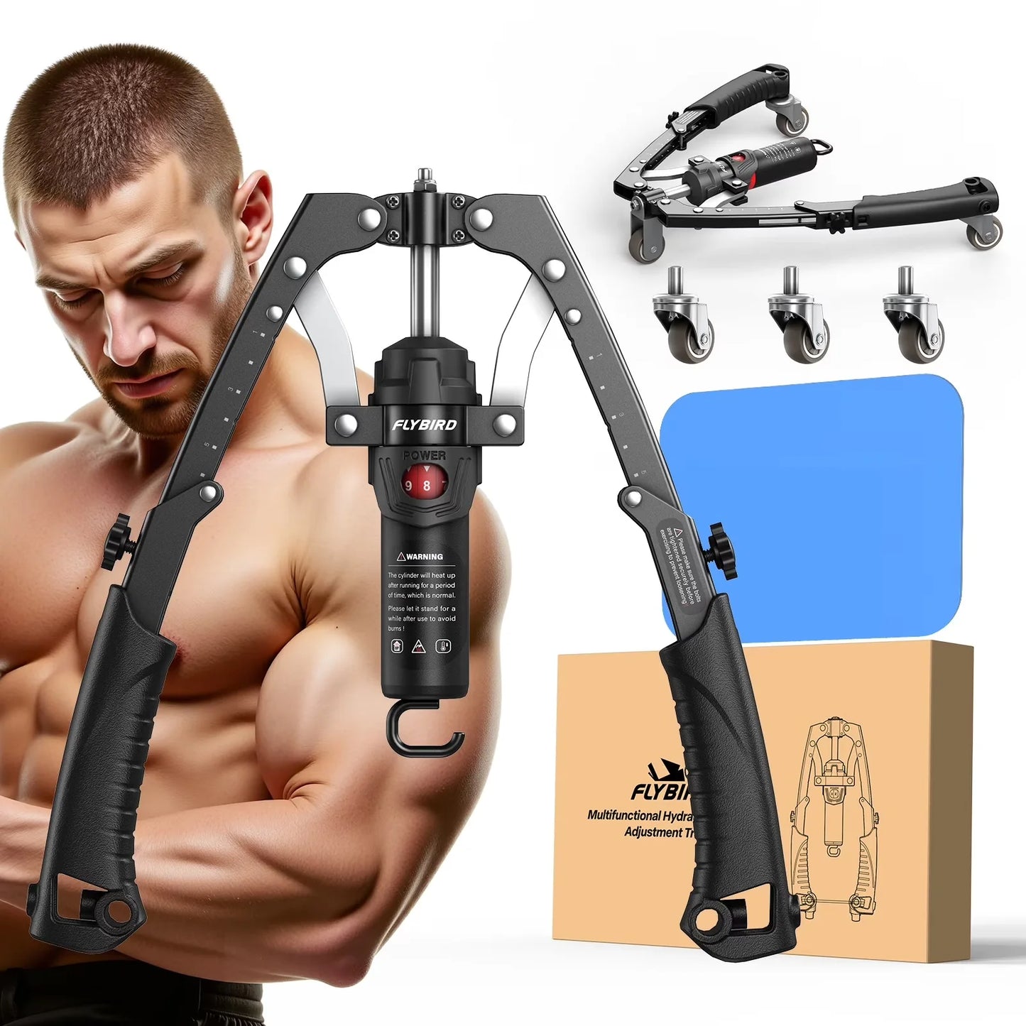 FED Fitness Arm Exerciser Twister For Home Gym Ab Wheel Hydraulic Resistance