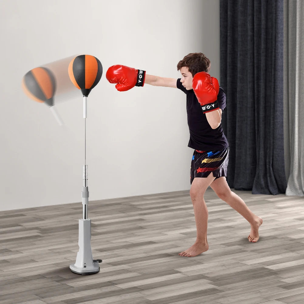 Punching Bag With Stand Height Adjustable Reflex Ball Set For Home Training