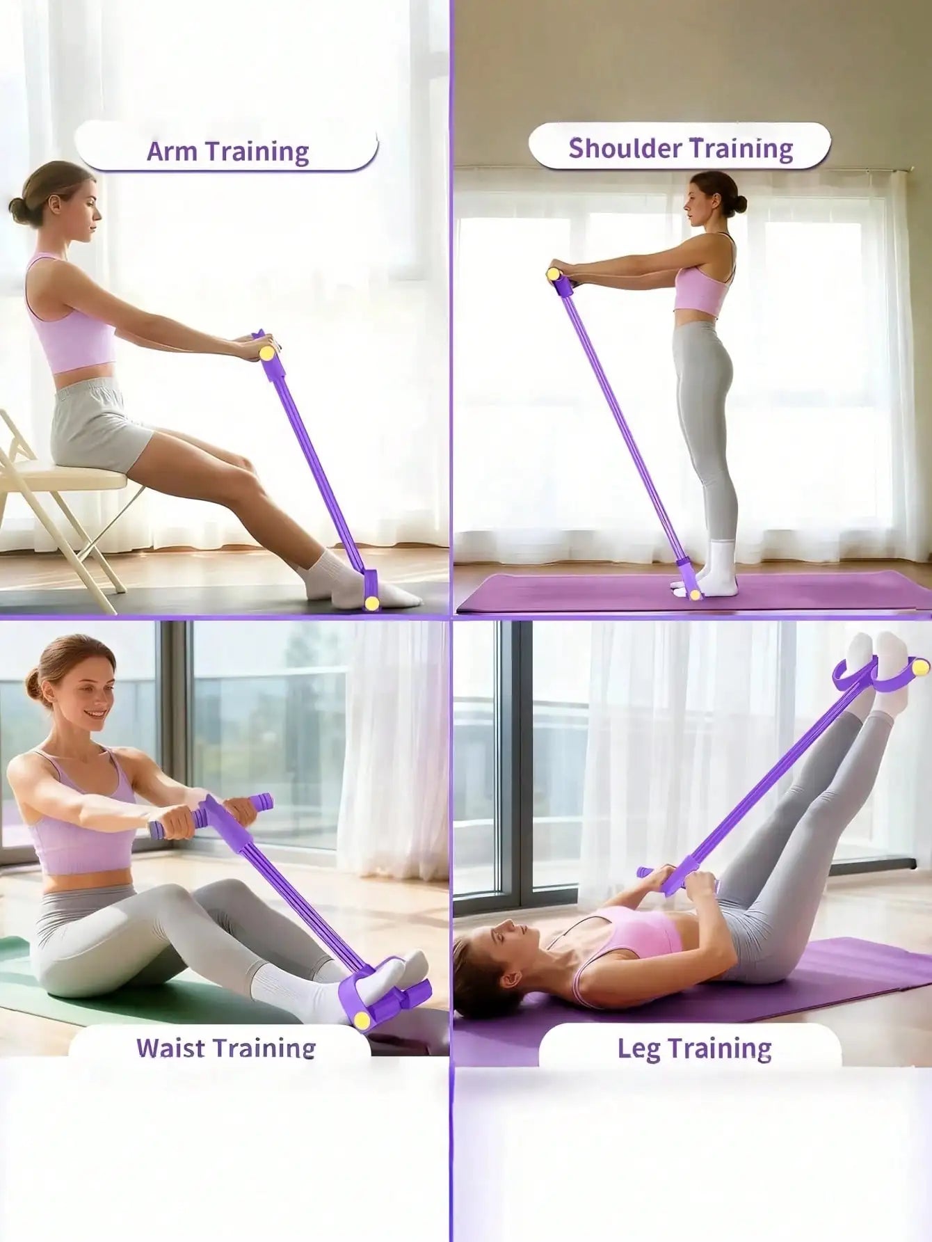 Fitness Resistance Bands Set For Full Body Home Workout Enthusiasts