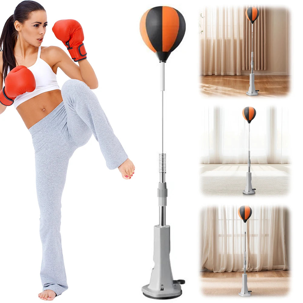 Punching Bag With Stand Height Adjustable Reflex Ball Set For Home Training
