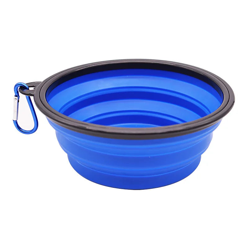 Folding Portable Silicone Dog Feeder Bowl and 2-In-1 Pet Dispenser