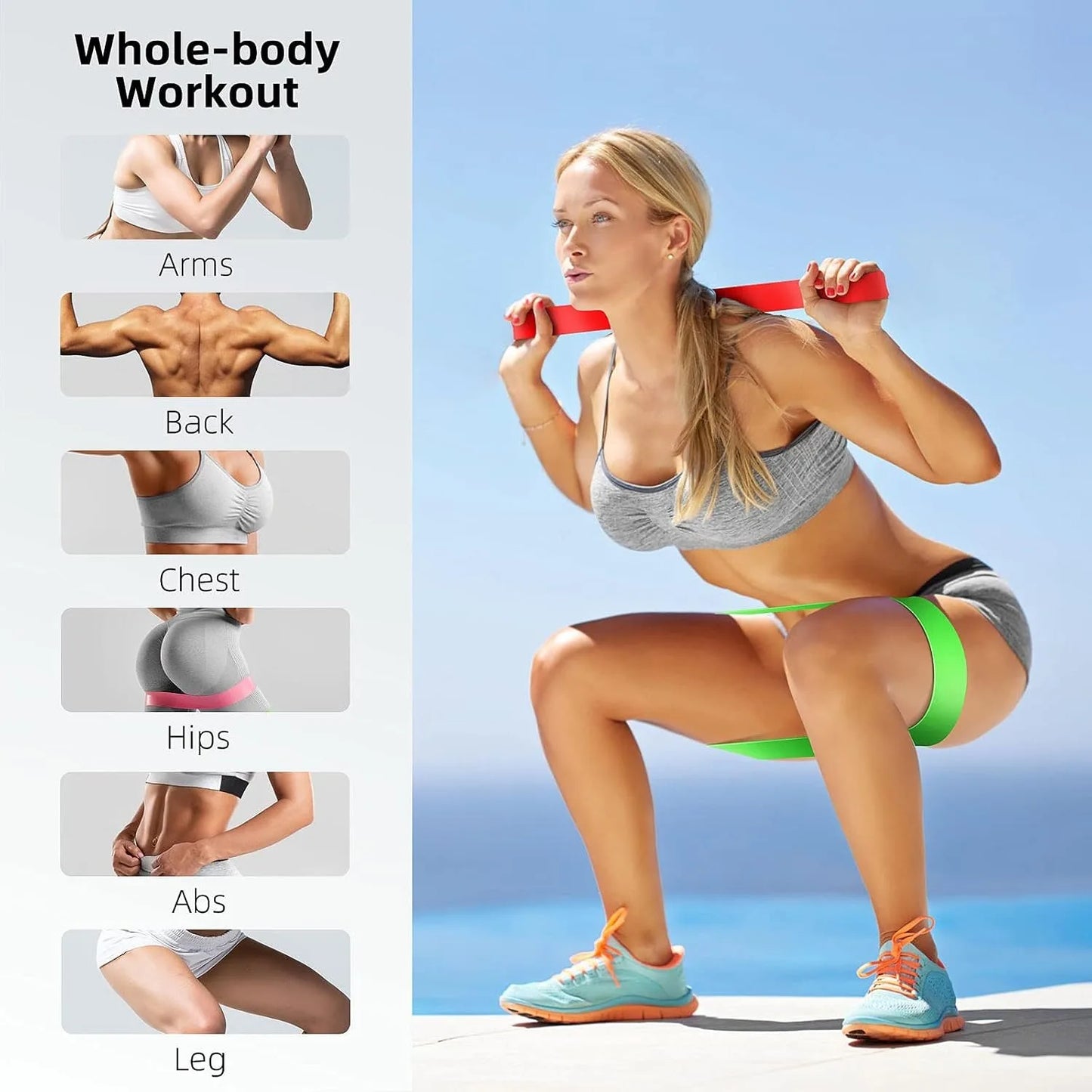 TPE Resistance Bands Set Rubber Loop Bands For Strength Training