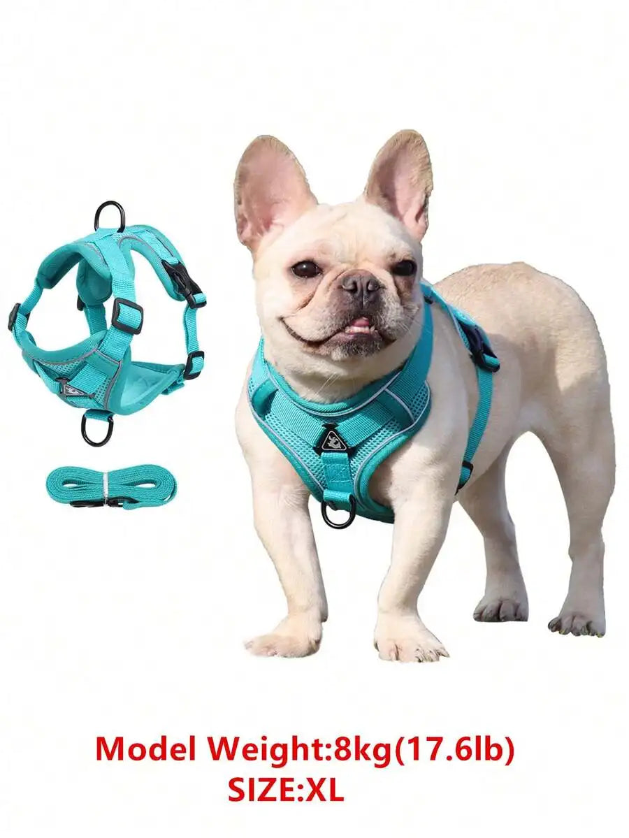 Reflective Pet Harness And Leash Set For Dogs And Cats EscapeProof Adjustable