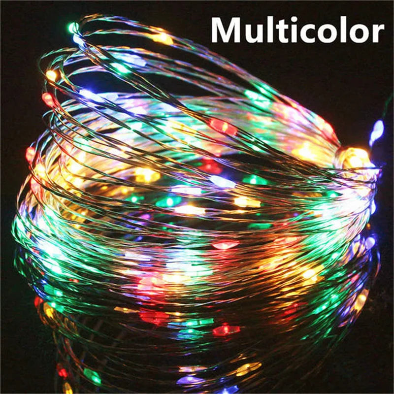 USB Led Fairy Lights Copper Wire 20M 200LED Outdoor String For Christmas Decor